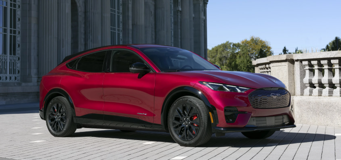 Red 2025 Ford Mustang Mach-e