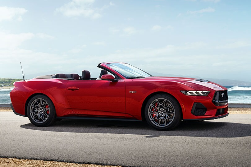 Red 2026 Ford Mustang convertible